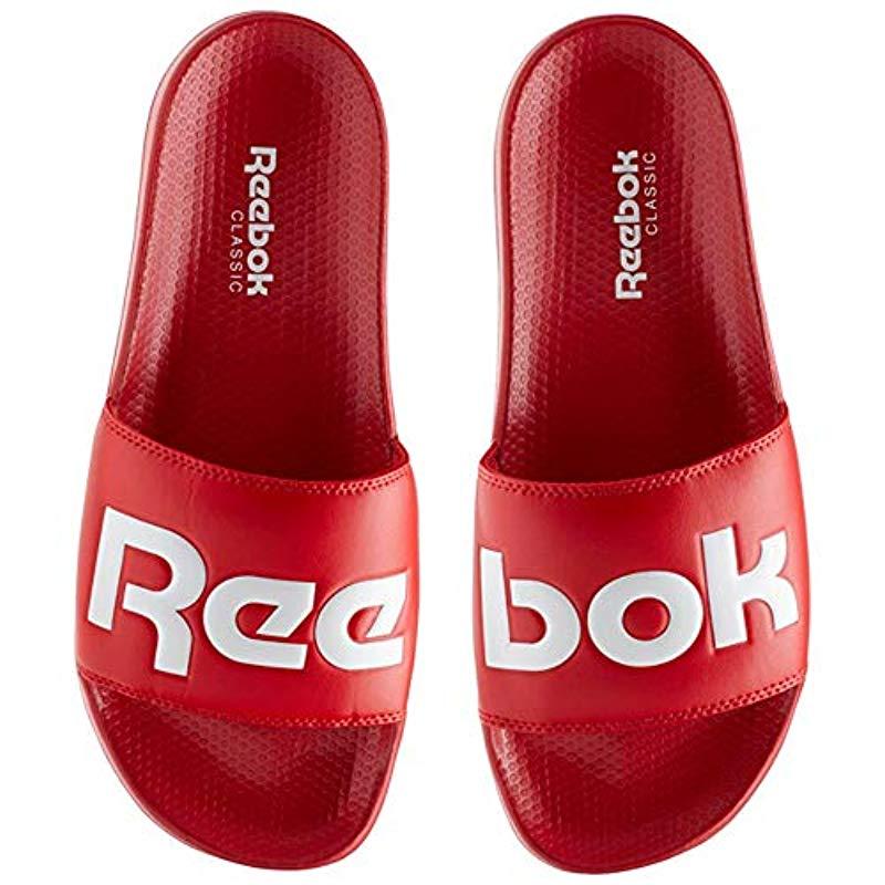 Reebok Rubber Classic Slide Athletic Water Shoe in Scarlet/White (Red ...