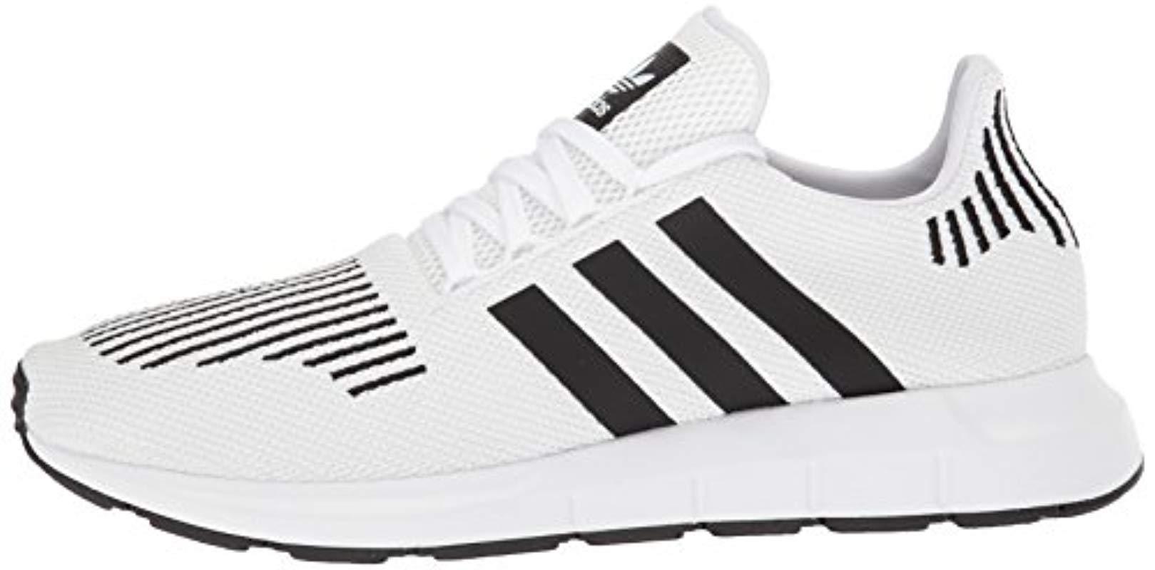 adidas swift run heather black & white shoes