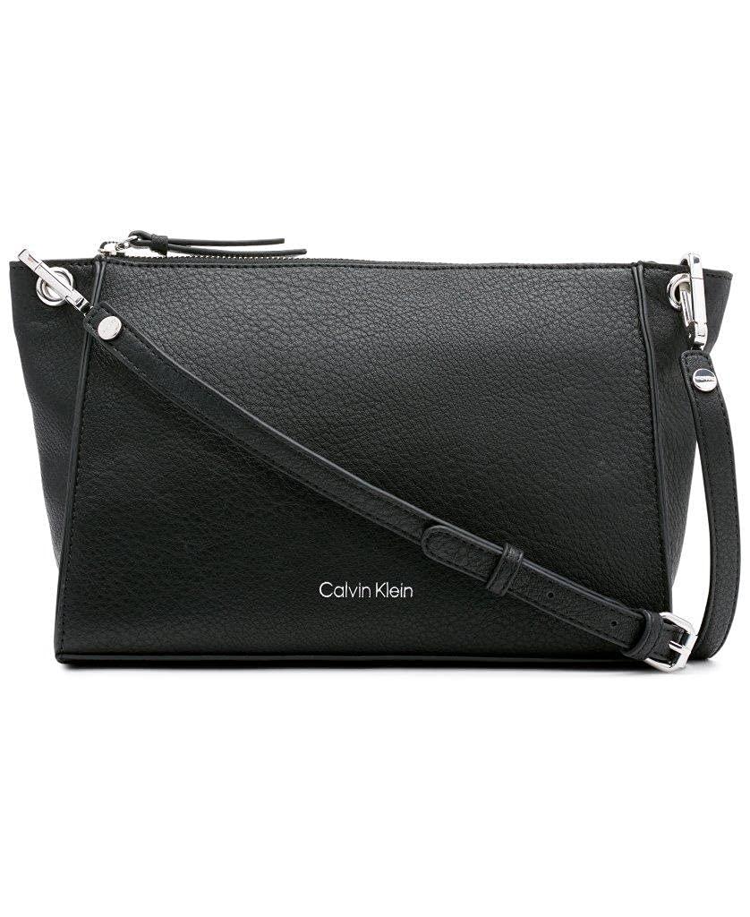 Calvin Klein Garnet Top Zipper Crossbody Bag in Black | Lyst