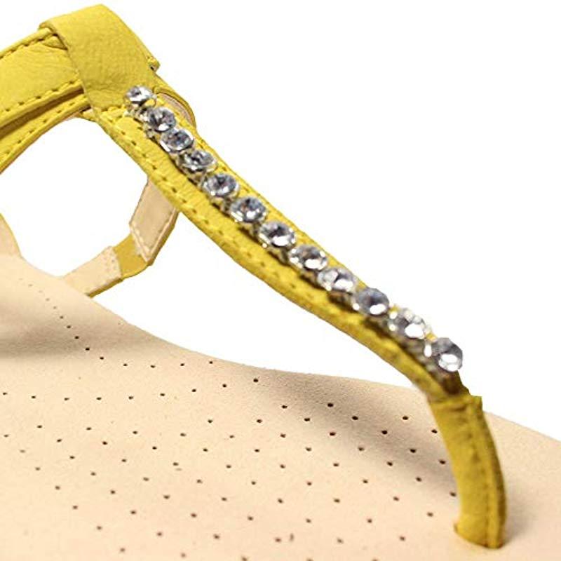 Clarks Leather Bay Poppy Sandalias Esclavas Casual De Mujer Women's Sandals  In Yellow - Lyst
