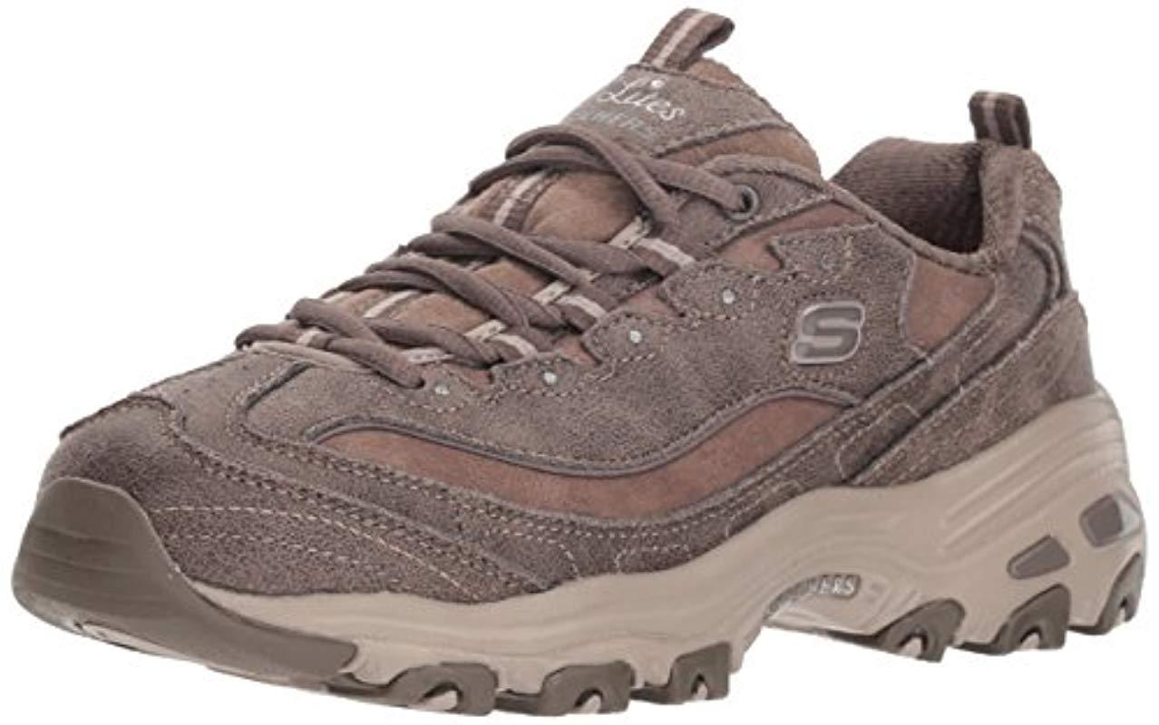 Skechers D'lites New School S Trainers Dark Taupe 3 Uk in Brown | Lyst