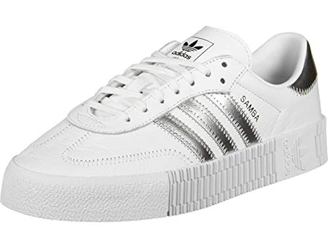 adidas sambarose white silver metallic