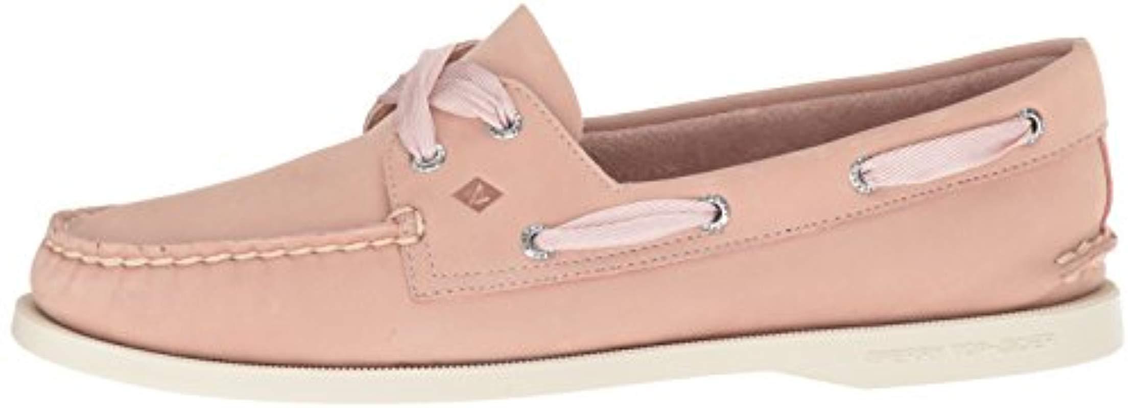 sperry satin lace boat shoe