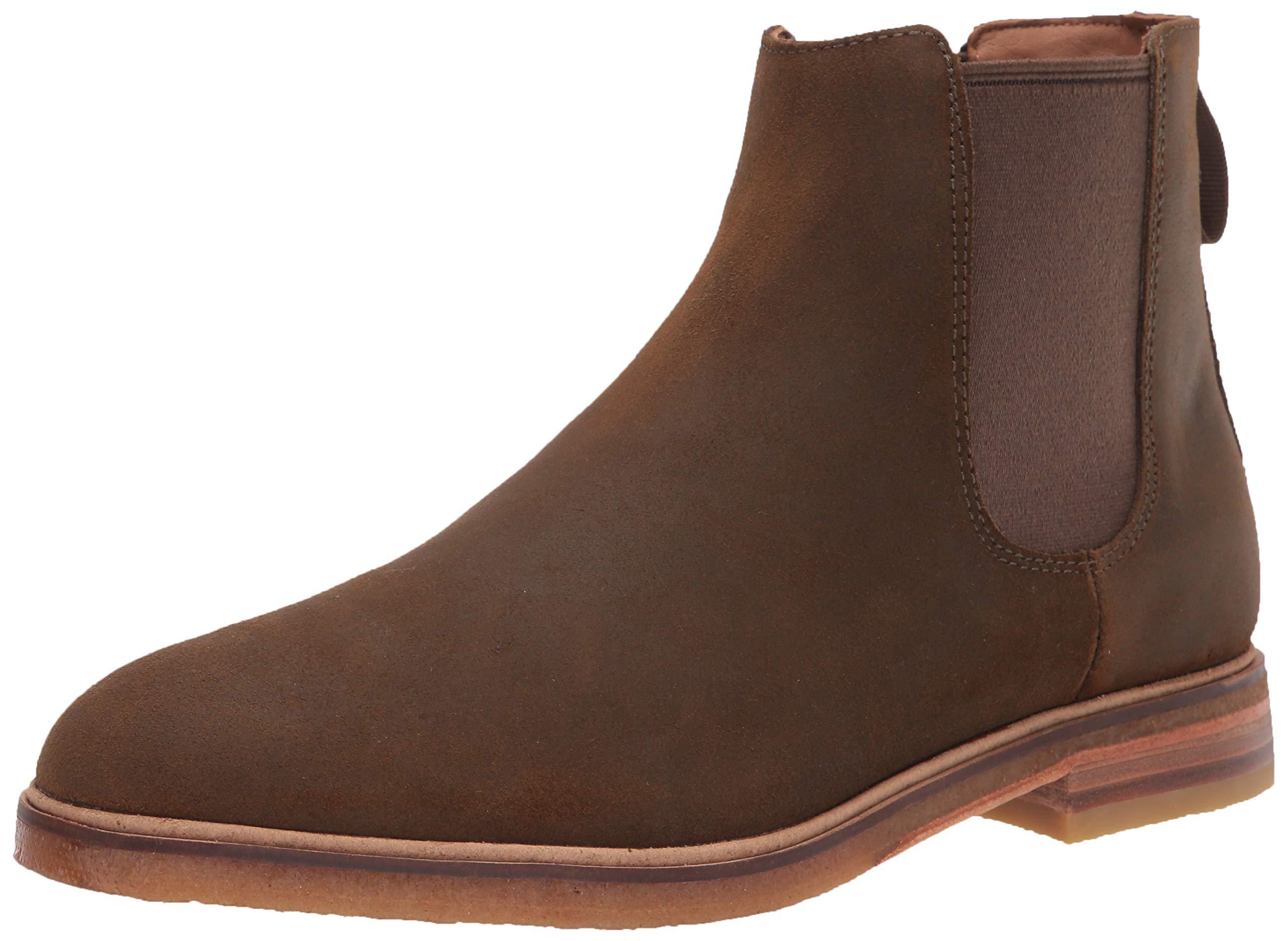 Clarks Rubber Clarkdale Gobi Chelsea Boot in Dark Olive Suede (Brown