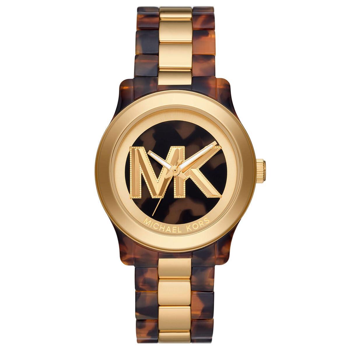 Reloj Runway de acetato en carey y tono dorado Michael Kors Lyst