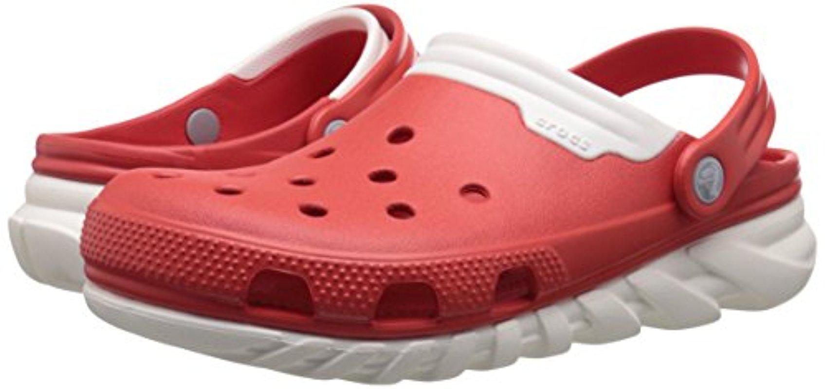 crocs red and white