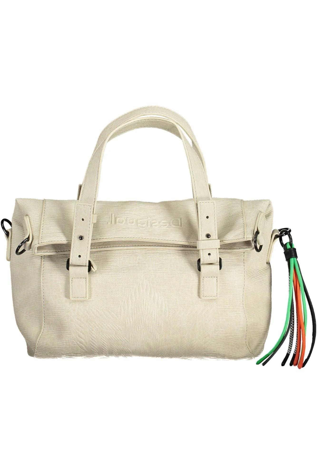 Desigual White Polyurethane Handbag in Natural | Lyst