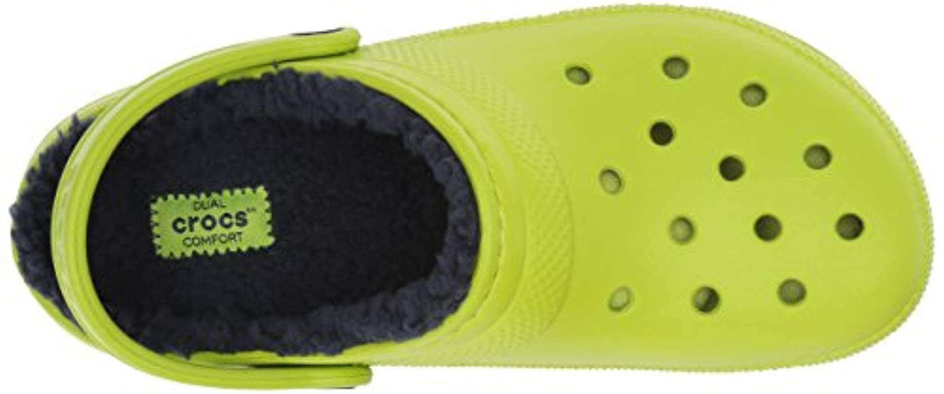 green fuzzy crocs