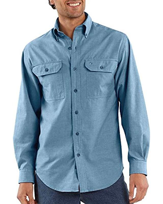 carhartt men's fort lightweight chambray