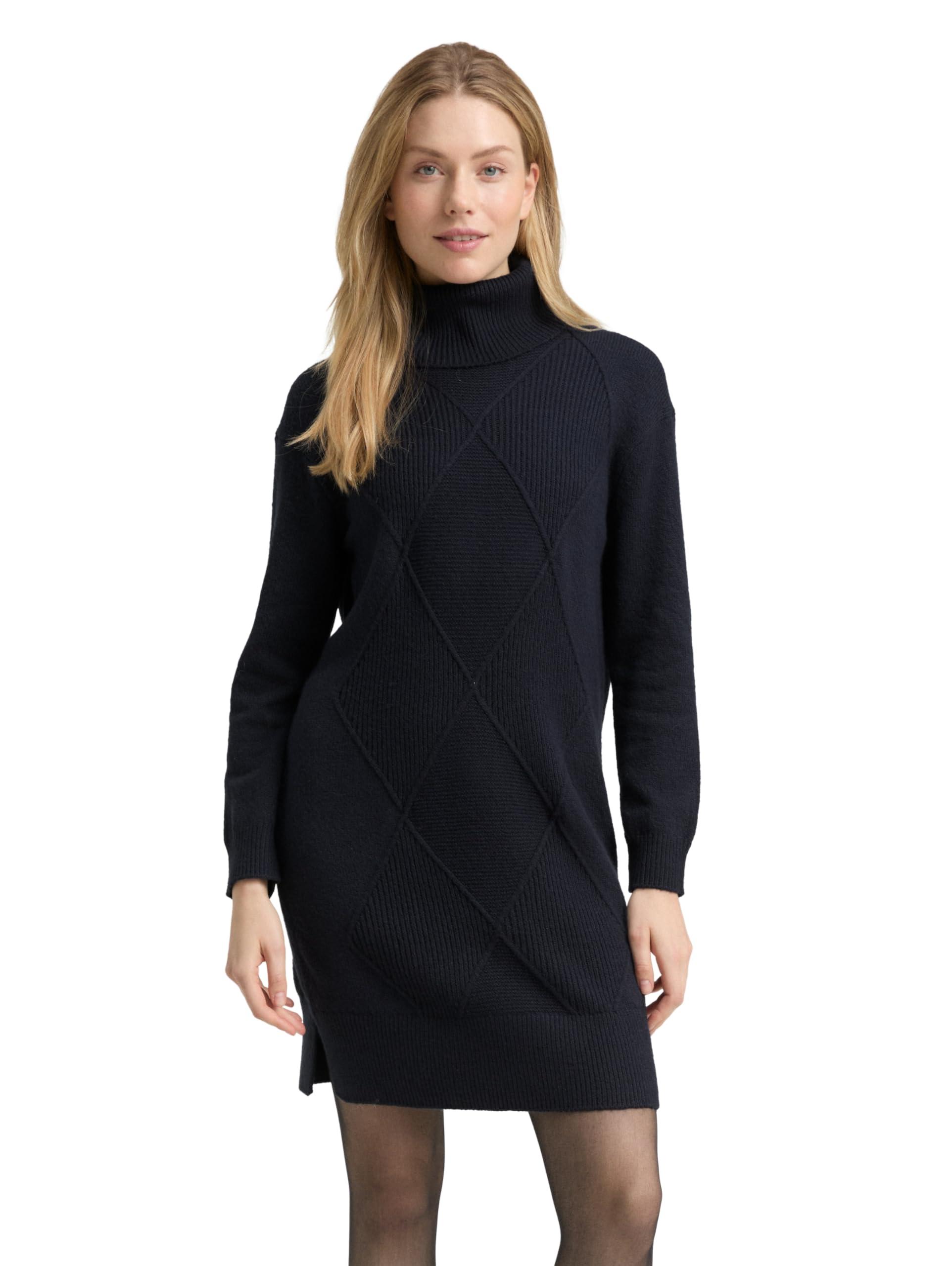 TOM TAILOR Denim Damen Mini Kleid - Mit Knopfleiste & V-Ausschnitt - Regular Fit 93cm