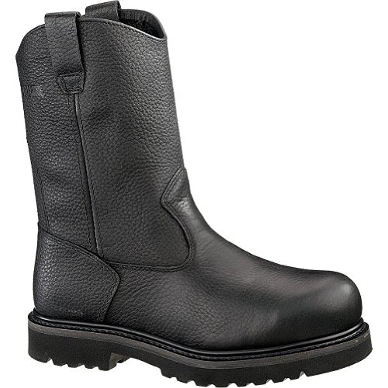 black wellington work boots