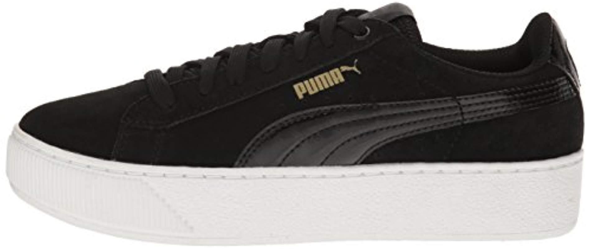 puma vikky platform black white metallic gold
