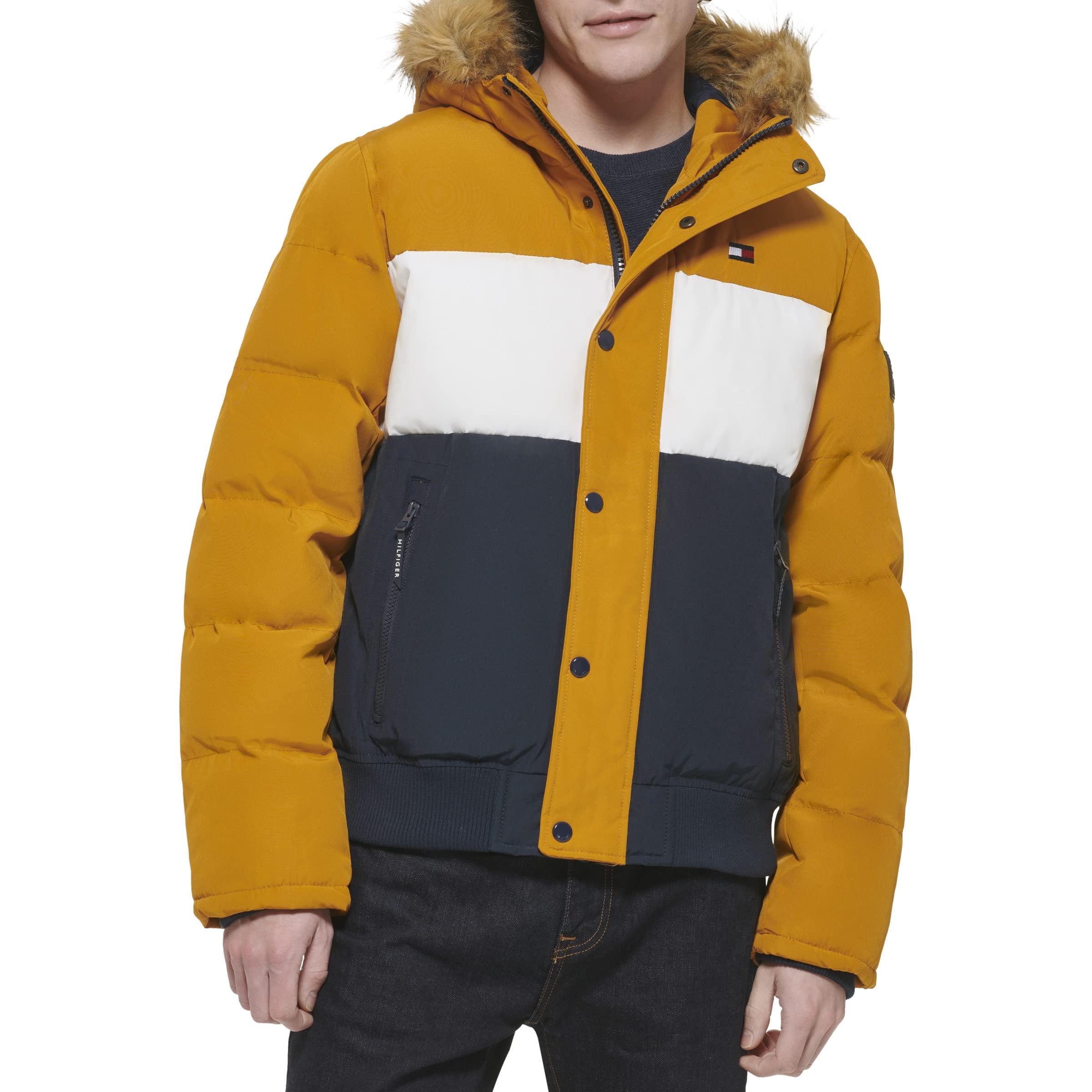 Tommy Hilfiger Quilted Arctic Cloth Snap Front Snorkel Bomber Jacket