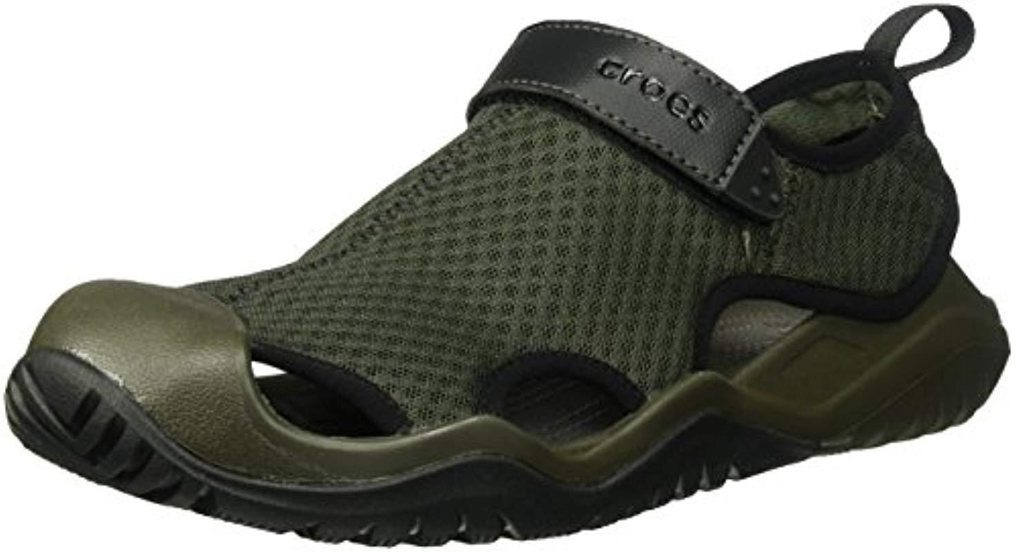 Crocs™ Swiftwater Mesh Deck Sandal (dark Camo Green/black) Sandals for Men  | Lyst