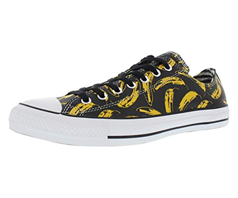 Converse Andy Warhol Banana Leather Ox Sneakers in Black/Yellow/White  (Black) for Men - Lyst
