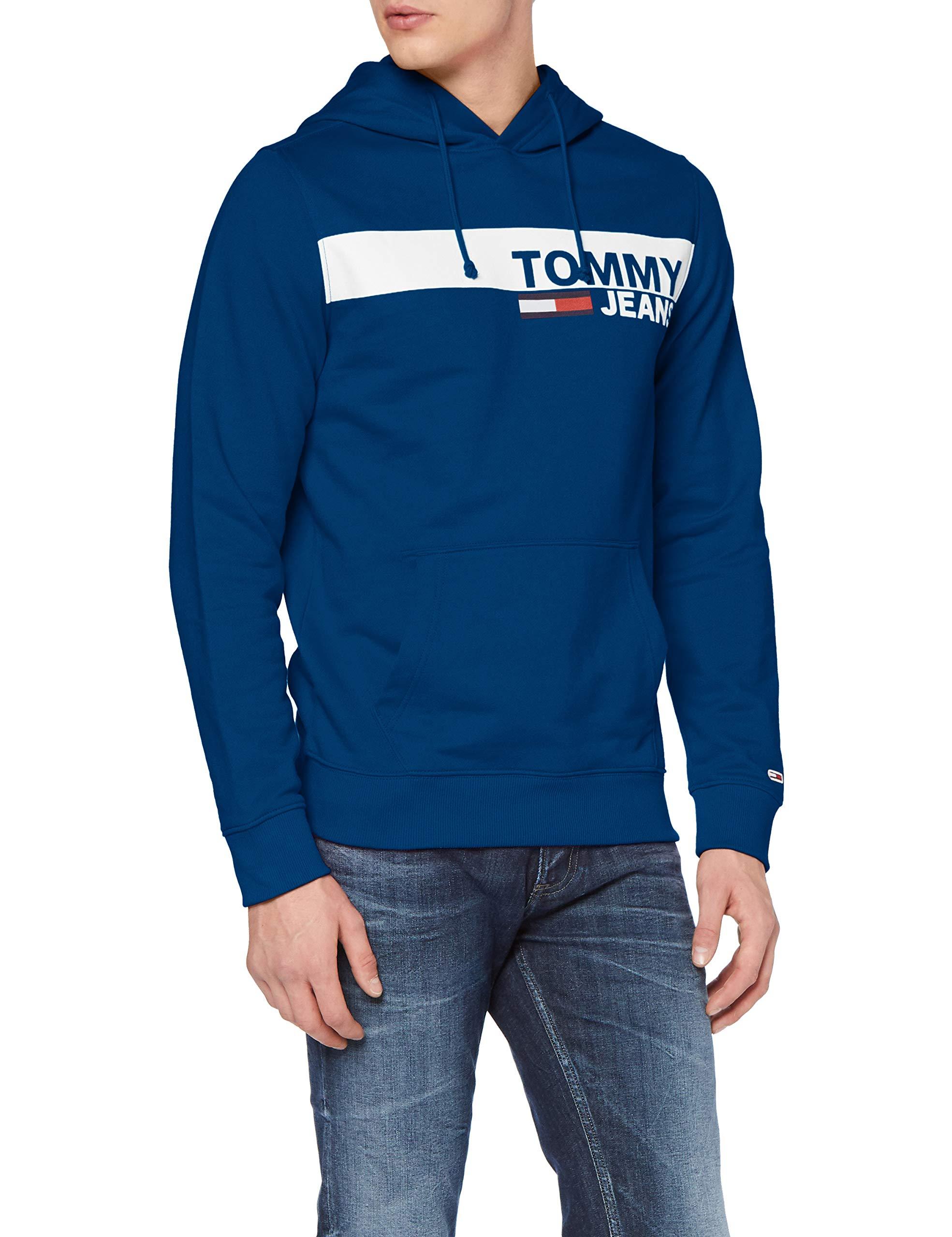 Tommy Hilfiger Fleece Essential Graphic Hoodie in Blue for Men - Lyst