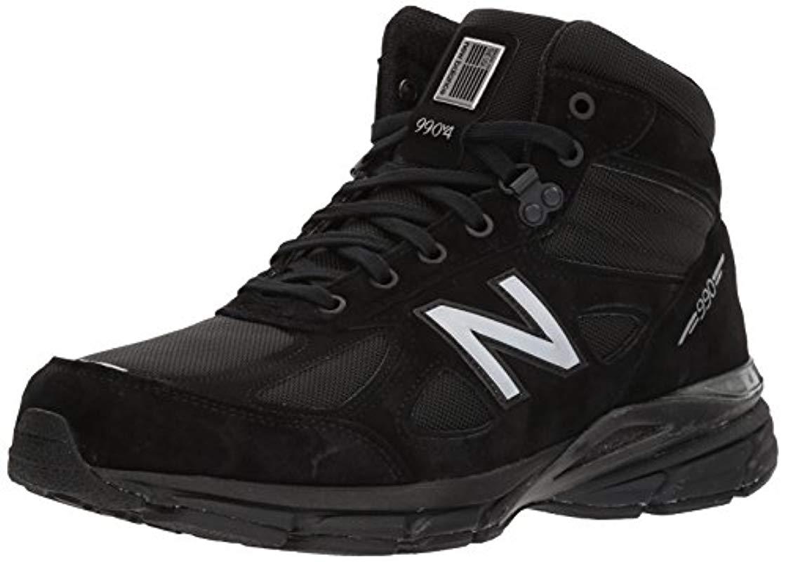New Balance Leather Made In Usa 990v4 Mid in Black for Men | Lyst