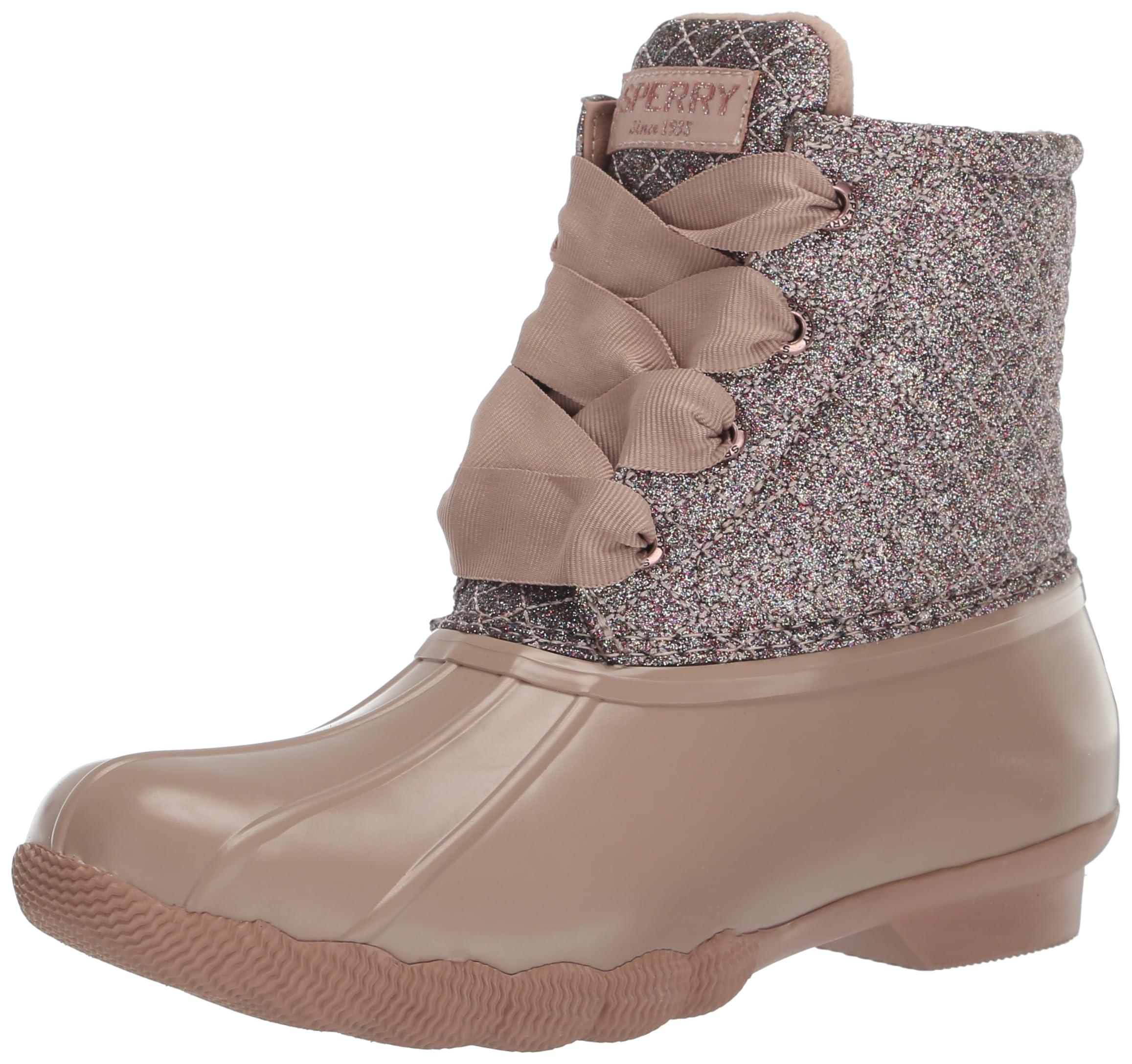sperry rose gold duck boots
