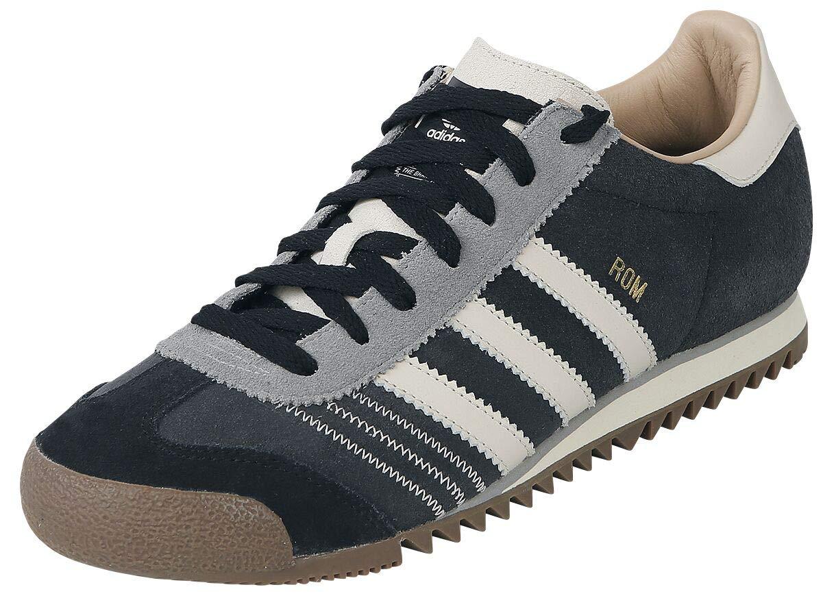 adidas rom trainers black and white