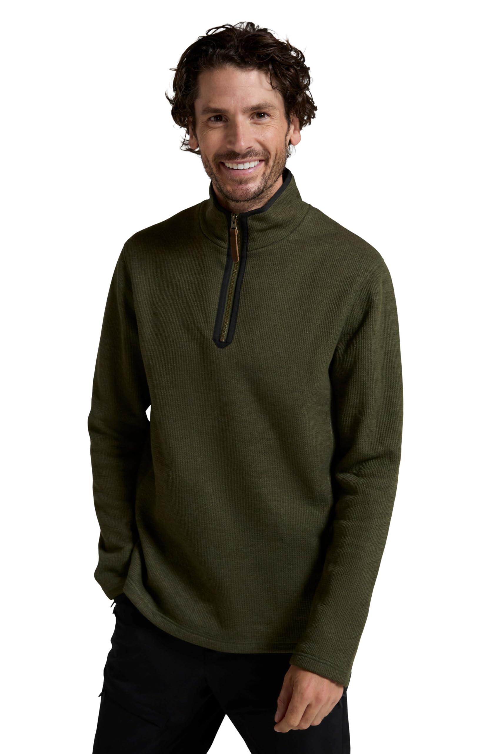 Mountain Warehouse Beta Zip Neck Top – Fleece-Herrenpullover Mit Reißverschluss, Winddicht & Weich