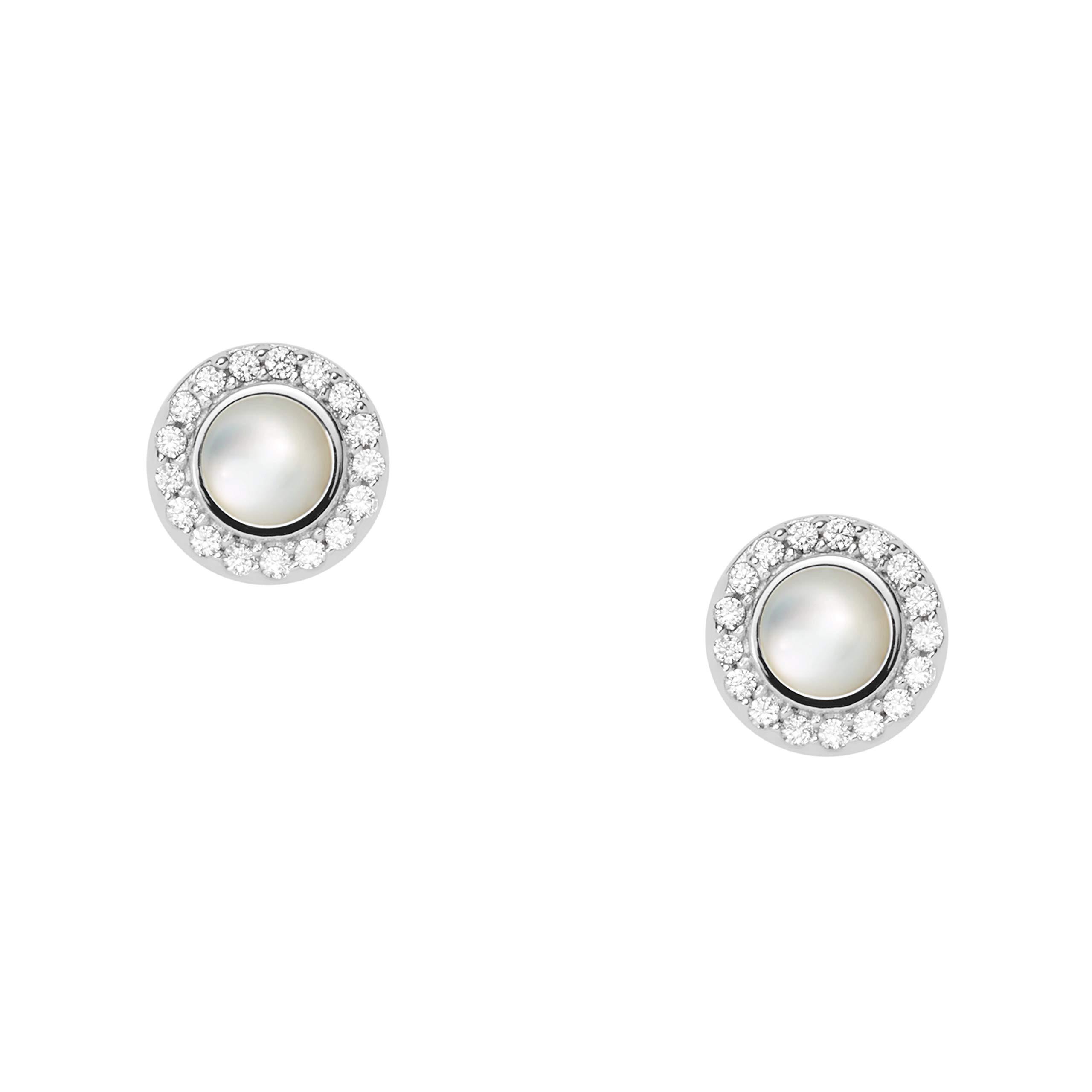 Fossil Little Charms Mother-of-pearl Sterling Silver Stud Earrings in  Metallic - Lyst