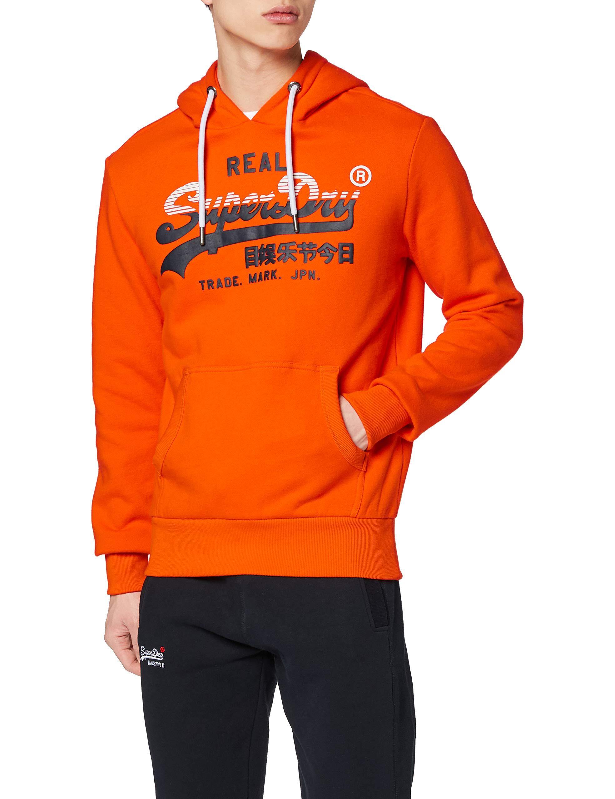 Superdry Fleece Vintage Logo Stripe Hoodie in Orange for Men - Save 31% -  Lyst