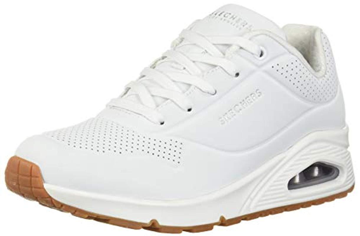Skechers Leather 's Uno -stand On Air Trainers in White - Lyst