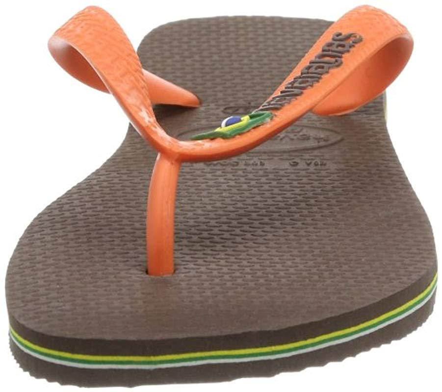 シューズ・サンダルその他 Unisex Flip-Flops BRASIL LOGO Dark Brown Women's Brazil Logo Flip Flops Dark Brown/White | Havaianas