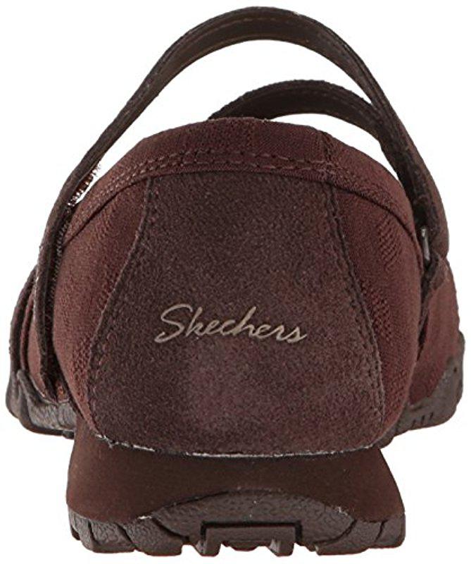 Skechers Suede Bikers -fiesta Mary Jane Flat in Chocolate (Brown) - Lyst