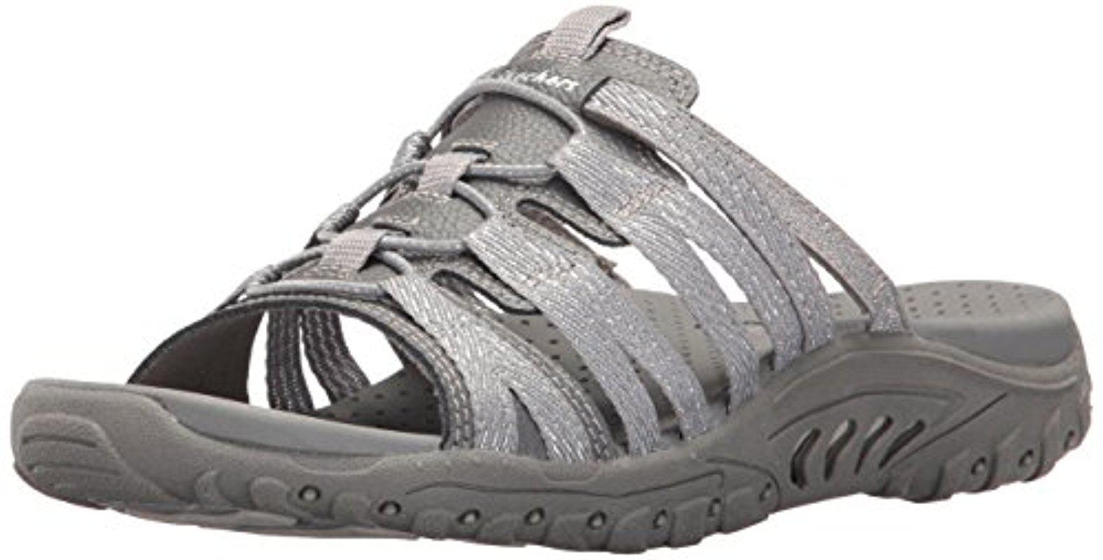 Skechers Reggae-repetition Slide Sandal in Charcoal (Gray) - Lyst