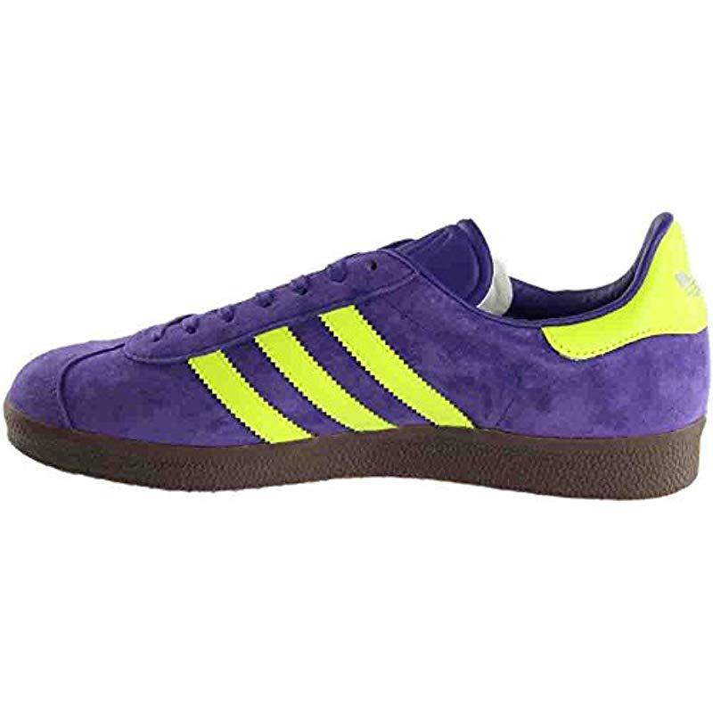 adidas gazelle purple yellow