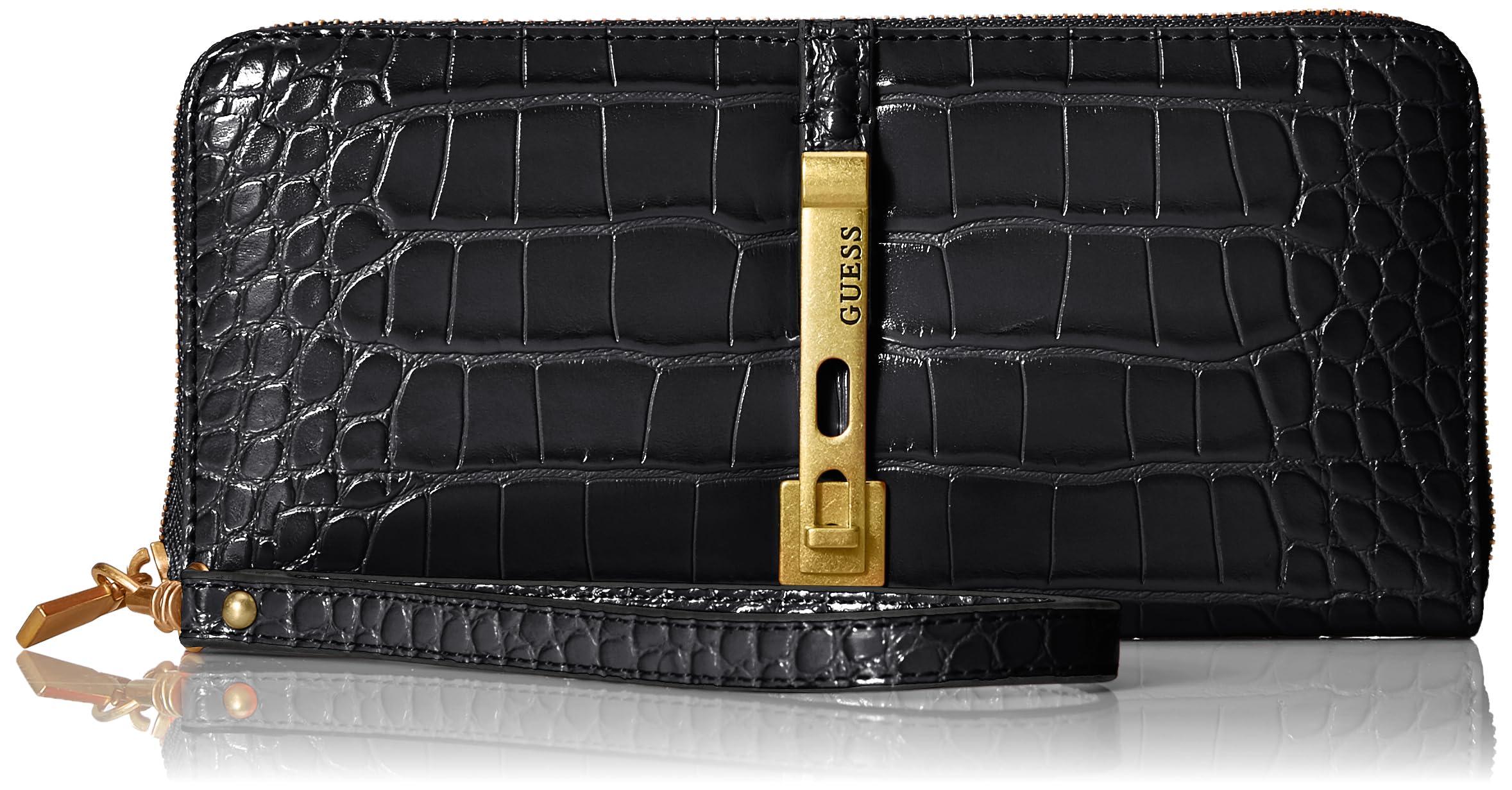 Guess James Large Zip Around Wallet in Black | Lyst