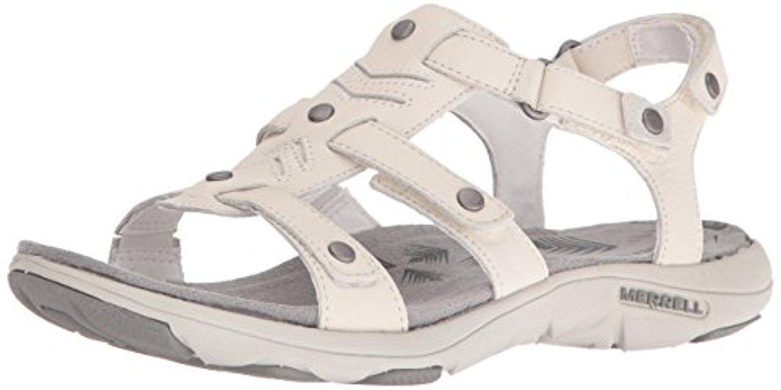 Merrell Leather Adhera Three Athletic Sandal in White - Lyst