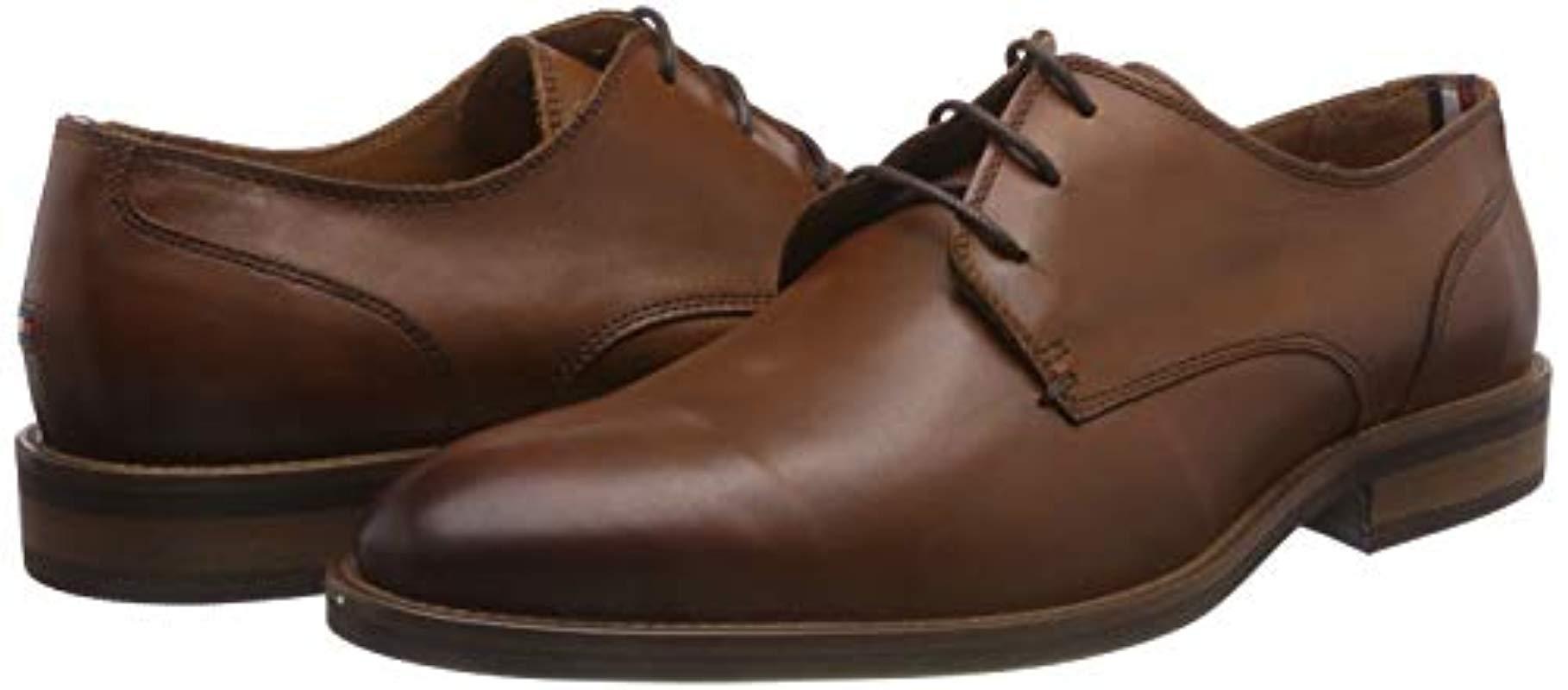 Tommy Hilfiger Essential Leather Lace Up Derby in Brown for Men - Lyst