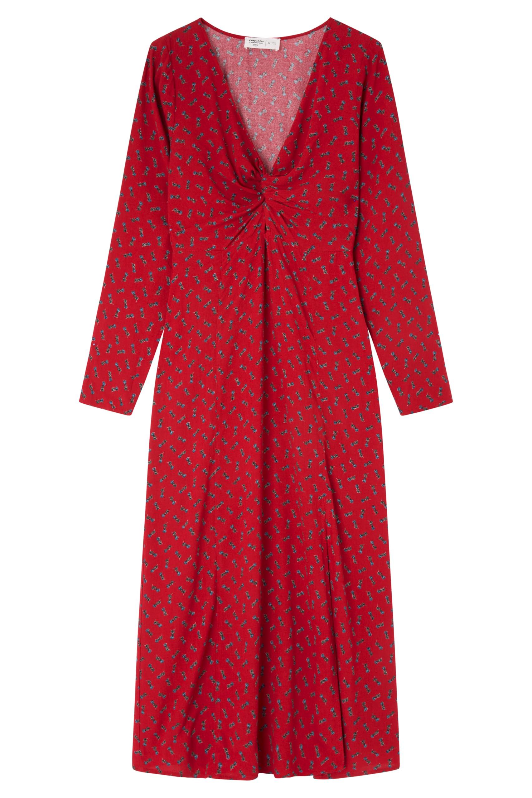 Cenefa Springfield Vestido Azul Flores Vestidos Springfield De