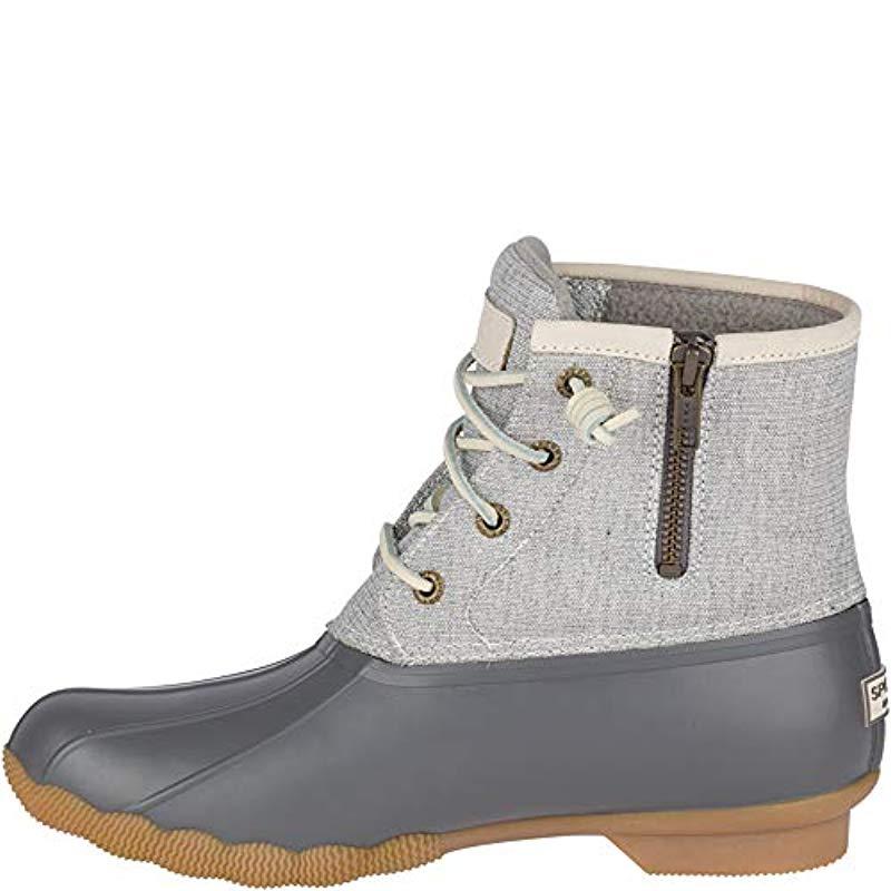 sperry metallic gray duck boots