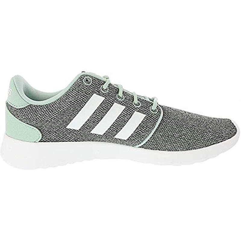 adidas Synthetic Cloudfoam Qt Racer Running Shoe in Ash Green/White/Black  (Green) - Lyst