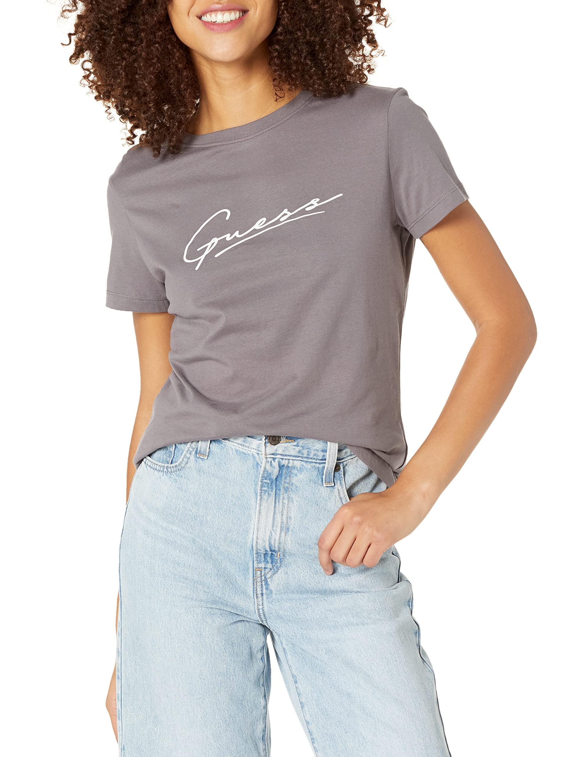 T-shirt girocollo Amelia a maniche corte da donna di Guess in Grigio | Lyst