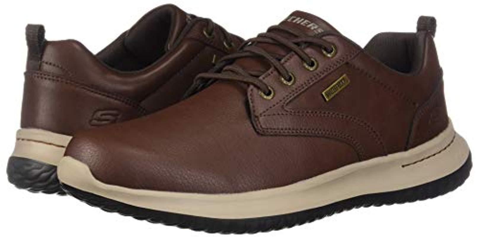 Skechers Leather Delson-antigo Trainers in Brown for Men | Lyst