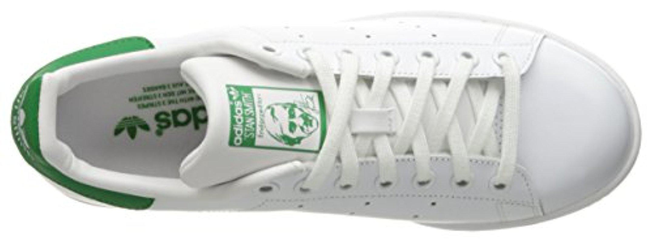 adidas Leather Stan Smith in White/White/Green (White) - Save 75% - Lyst