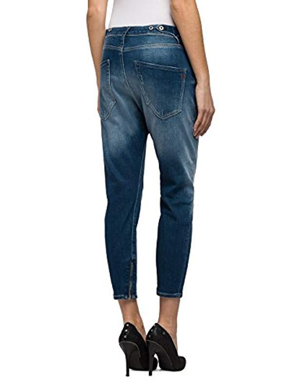 Replay Denim Pilar Ankle Zip Boyfriend Jeans in Blue (Blue Denim 9) (Blue)  | Lyst UK