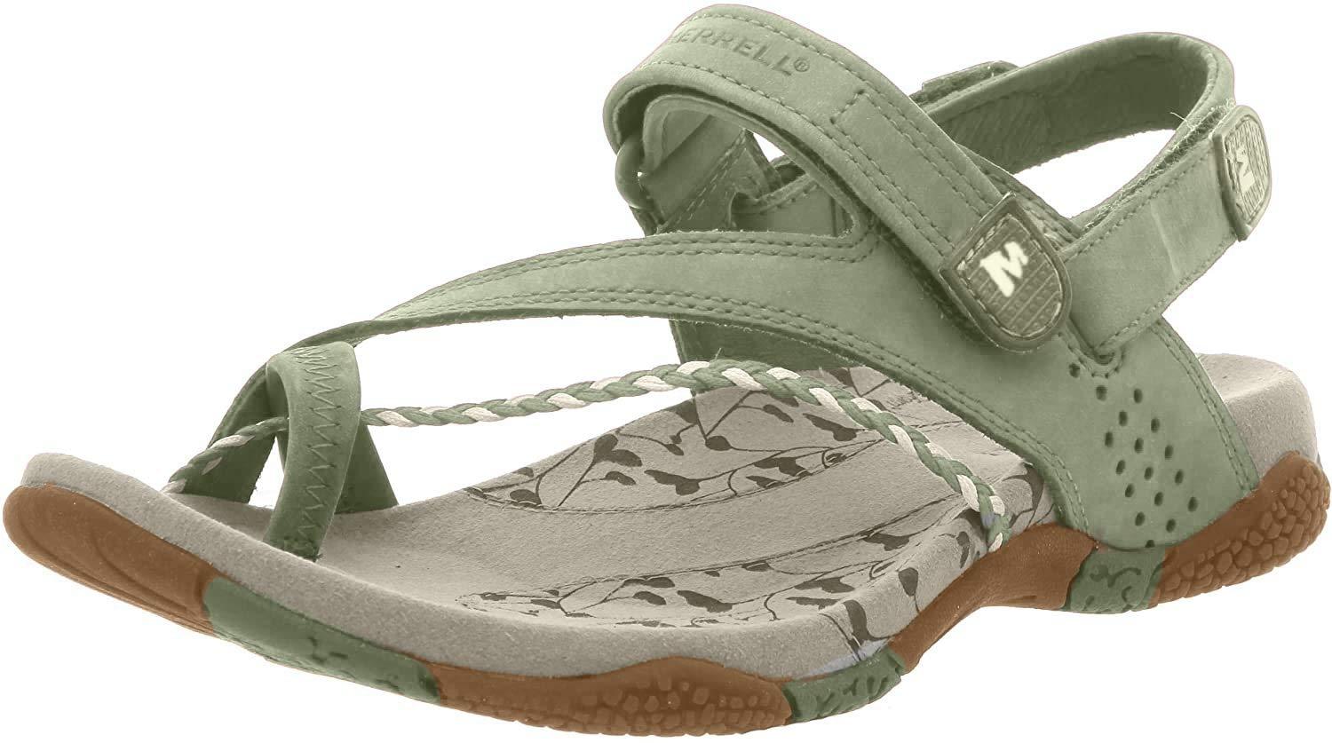 risiko Kilde Forbigående Merrell Siena Seagrass Flat Women Sandals | Outdoor Walking Summer Shoes  For Ladies | Premium Leather And Q-form Sole | Size Uk 4 | Lyst UK