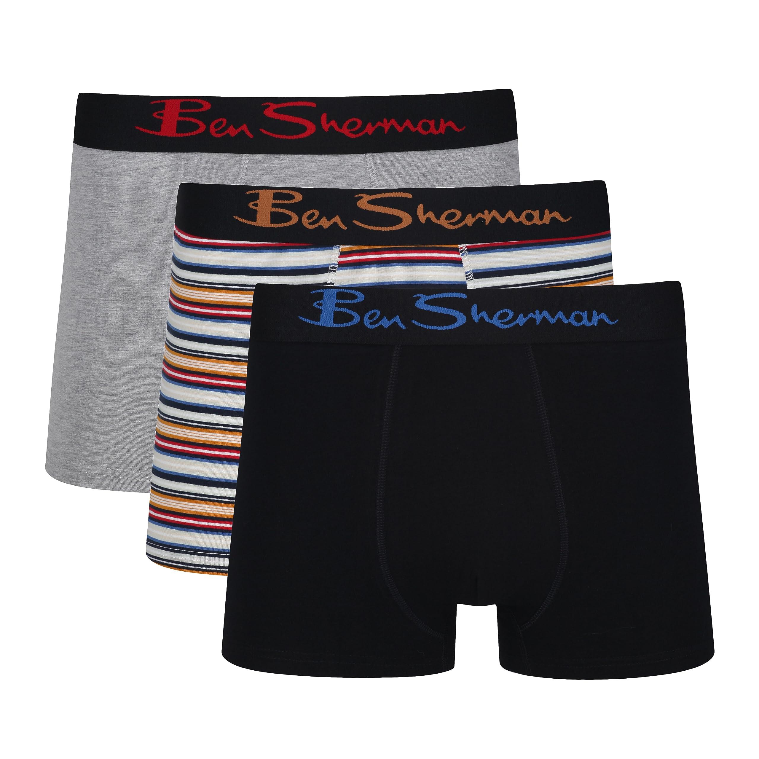 Boxer Shorts in Black/Stripe/Grey | Cotton Rich Trunks with Elasticated  Waistband Ben Sherman pour homme | Lyst