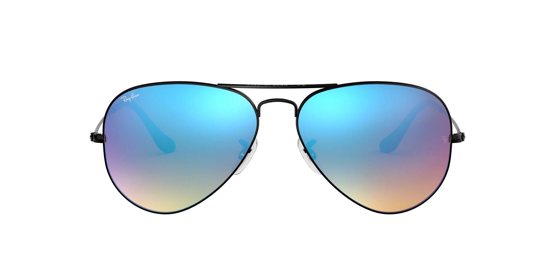 Ray Ban Rb3025 Aviator Classic Flash Mirrored Sunglasses In Blue Lyst
