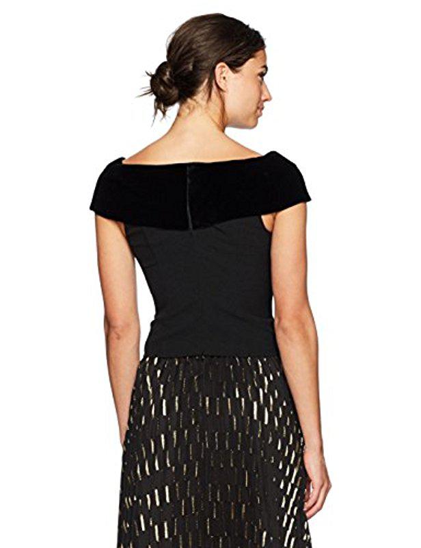 Eliza J Womens Velvet Trim Top