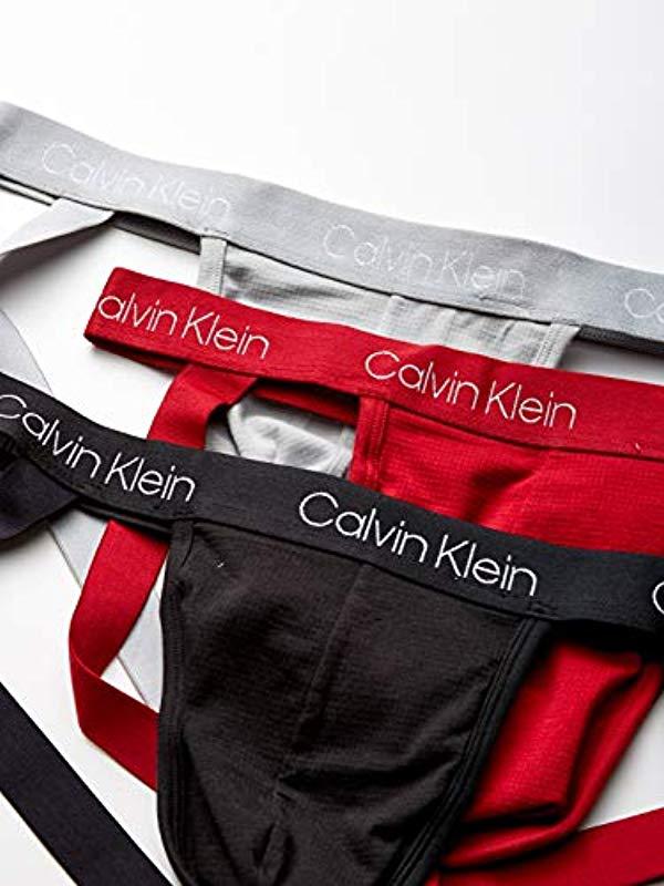 Calvin Klein Underwear Breathable Cotton Mesh Jock Straps 3 Pack for Men |  Lyst