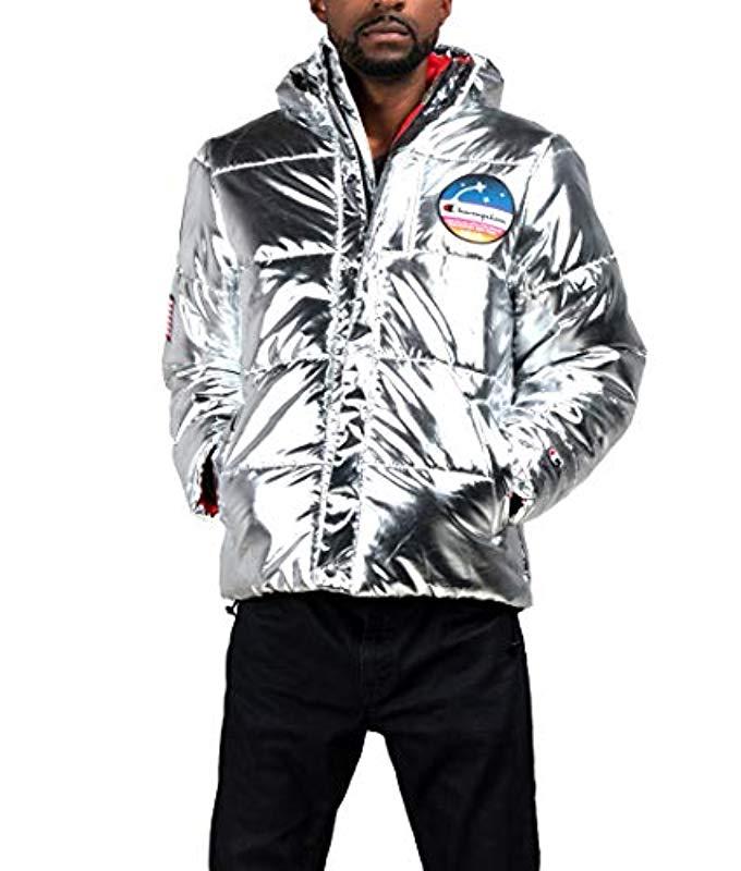 champion puffer jacket silver