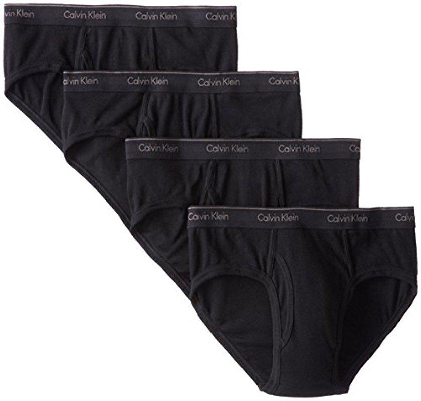 Calvin Klein Cotton Classic Low Rise Brief 4-pack U4183 in Black for Men