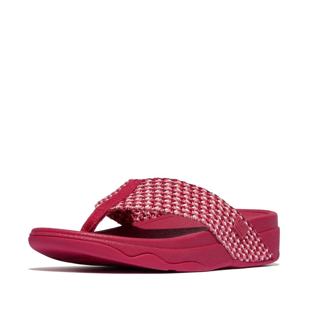 Fitflop Surfa Multi-tone Webbing Toe-post Sandals Wedge in Red | Lyst UK