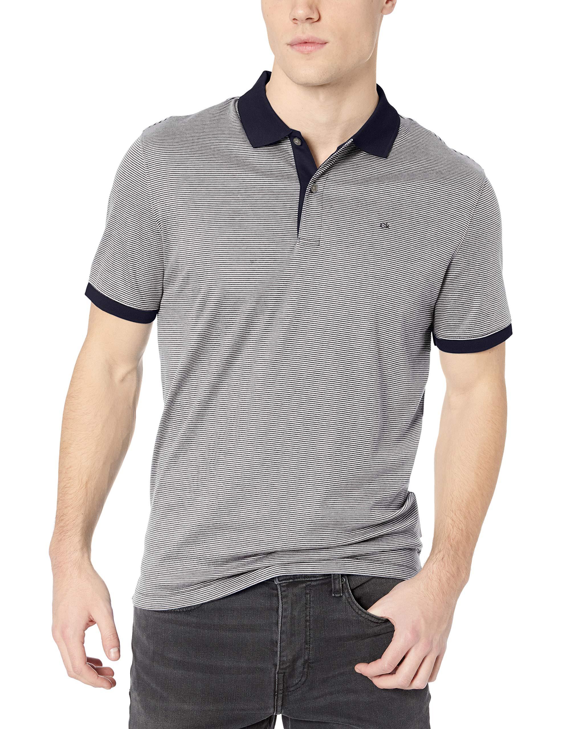Calvin Klein Cotton Liquid Touch Polo Stripe With Uv-protection for Men |  Lyst
